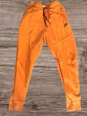 Nike Mens Orange Joggers with Black Drawcord